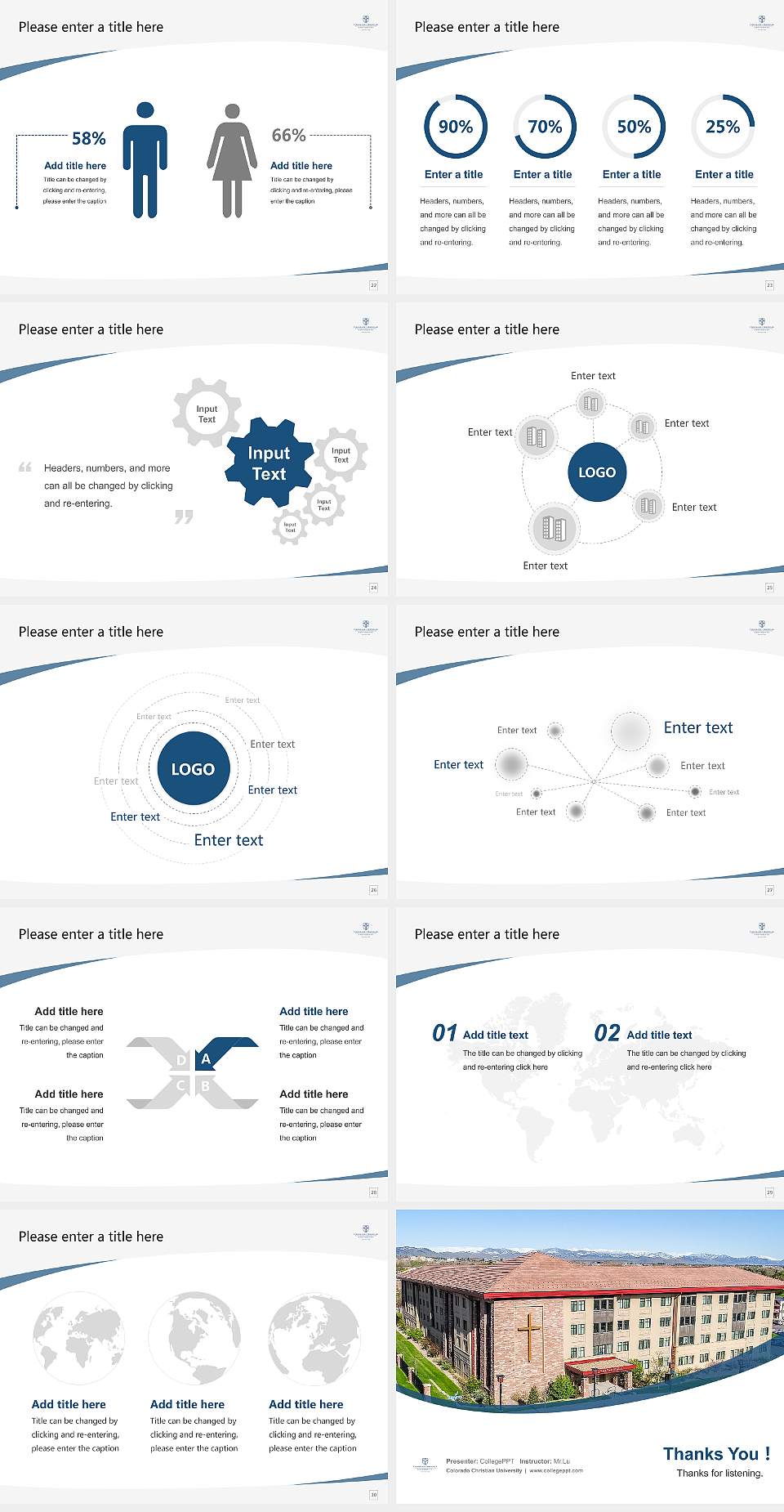 Colorado Christian University Course/Courseware Creation PPT Template4:3 ratio PPT effect preview image4