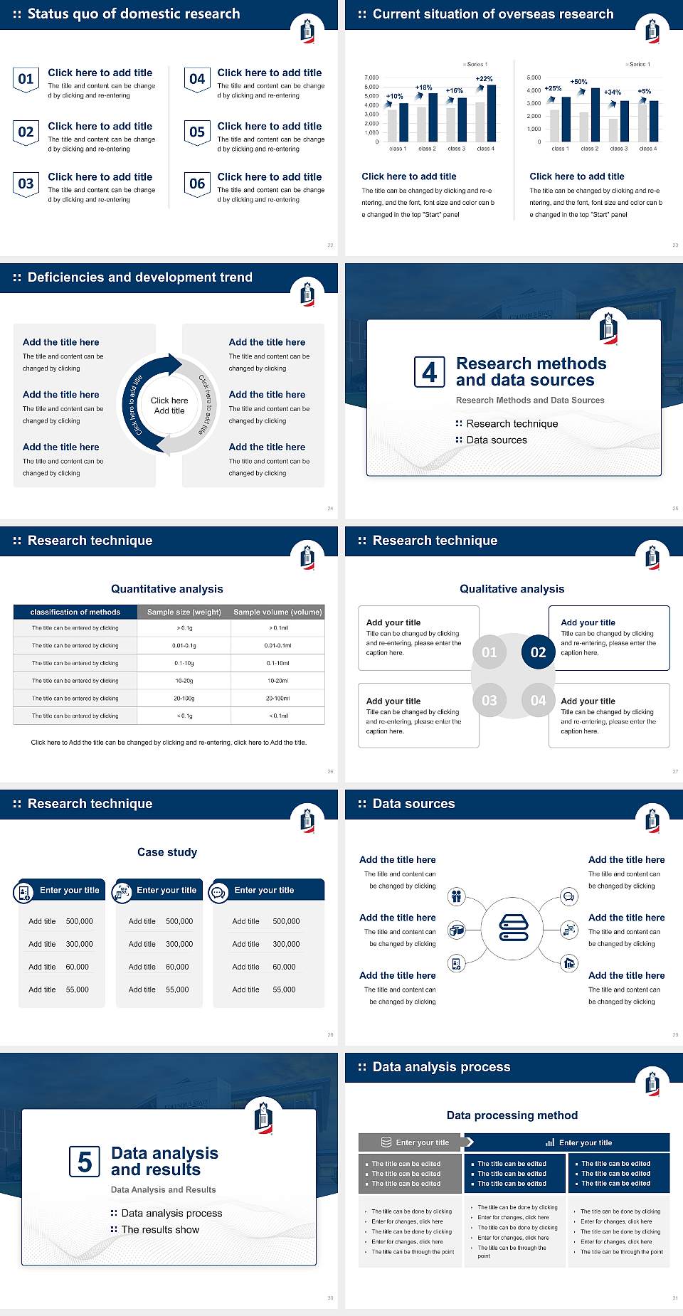 Columbus State University Graduation Thesis Defense PPT Template4:3 ratio PPT effect preview image4