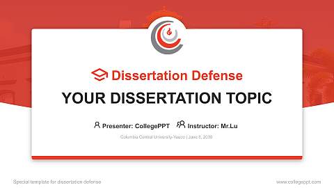 Columbia Central University-Yauco Graduation Thesis Defense PPT Template