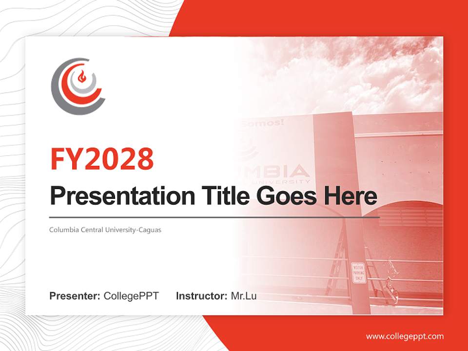 Columbia Central University-Caguas Academic Presentation/Research Findings Report PPT Template4:3 ratio PPT effect preview image5