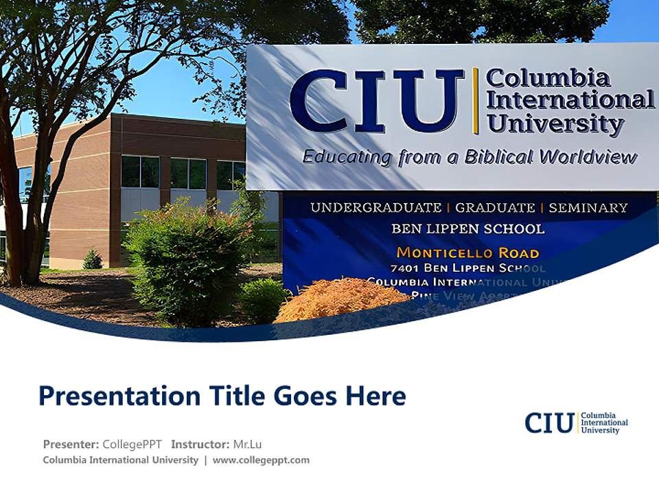 Columbia International University Course/Courseware Creation PPT Template4:3 ratio PPT effect preview image5