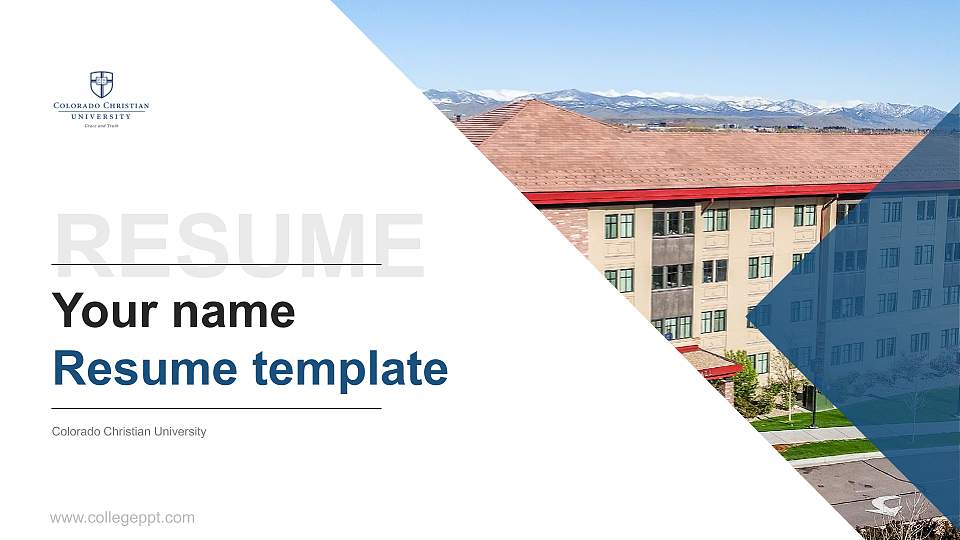 Colorado Christian University Resume PPT Template16:9 ratio PPT effect preview image1