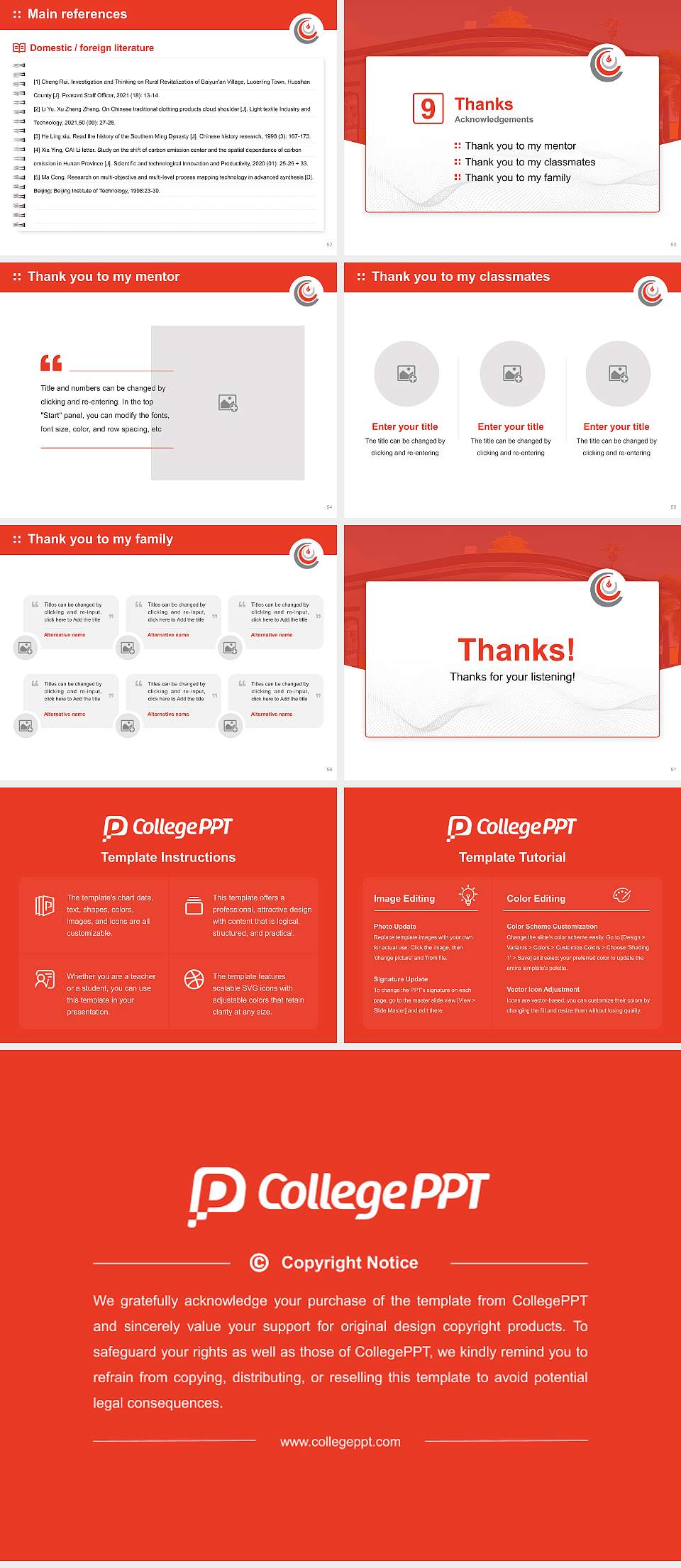 Columbia Central University-Yauco Graduation Thesis Defense PPT Template4:3 ratio PPT effect preview image7