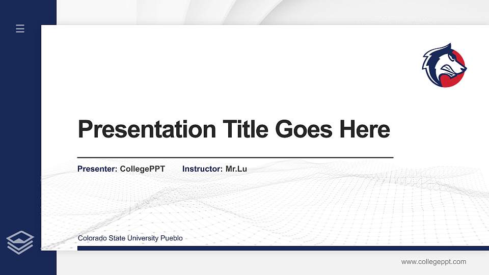 Colorado State University Pueblo Thesis Proposal/Graduation Defense PPT Template16:9 ratio PPT effect preview image