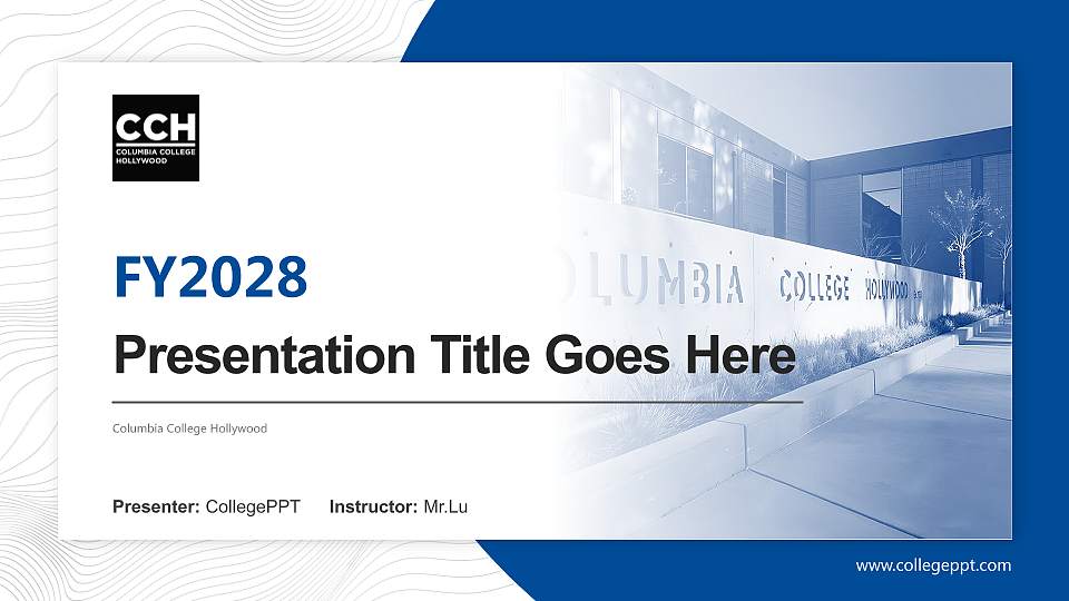Columbia College Hollywood Academic Presentation/Research Findings Report PPT Template16:9 ratio PPT effect preview image