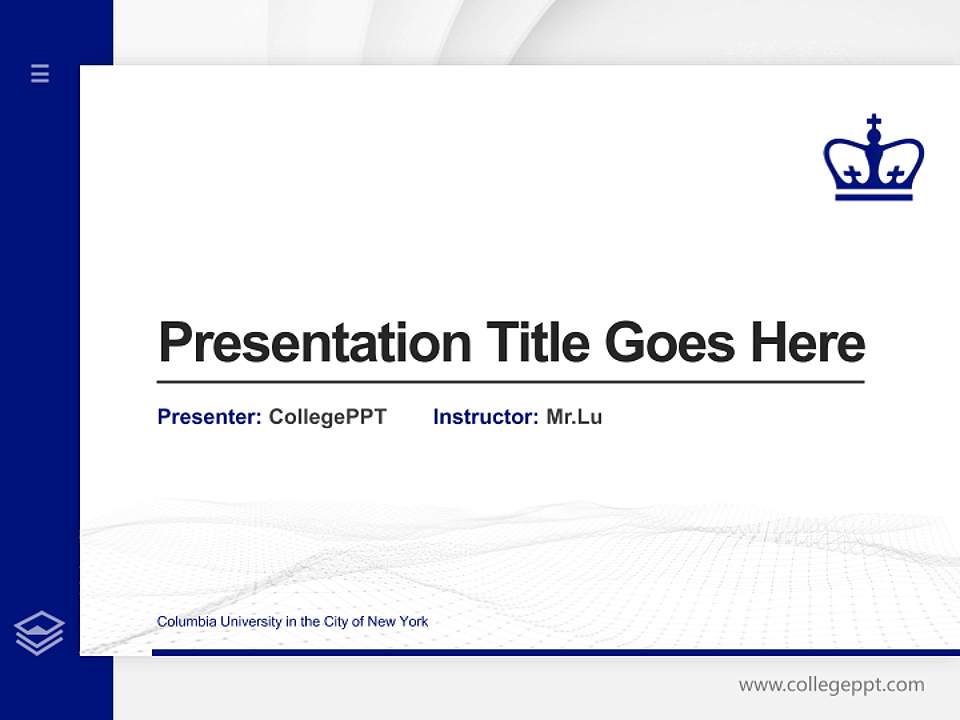 Columbia University in the City of New York Thesis Proposal/Graduation Defense PPT Template4:3 ratio PPT effect preview image5