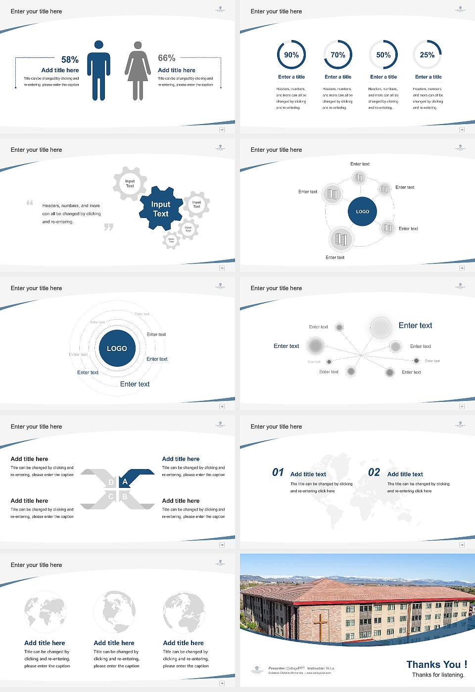 Colorado Christian University Course/Courseware Creation PPT Template16:9 ratio PPT effect preview image4