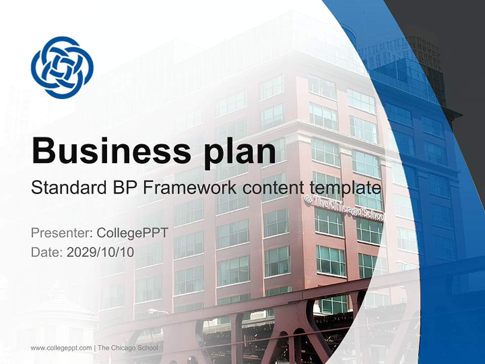 The Chicago School Competition/Entrepreneurship Contest PPT Template4:3 ratio PPT effect preview image9