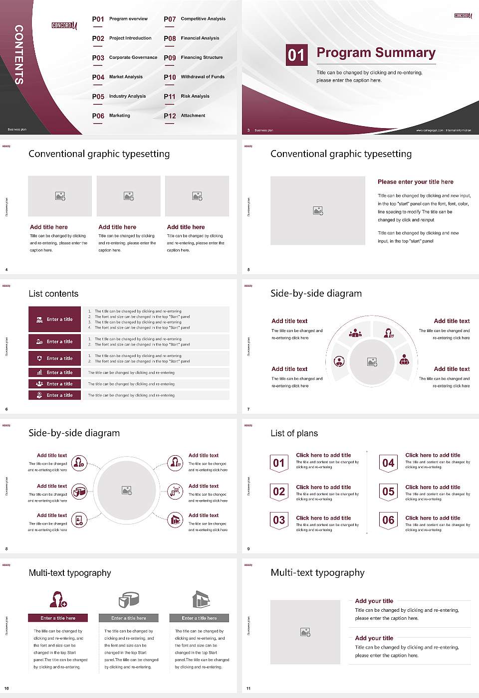 Concord University Competition/Entrepreneurship Contest PPT Template16:9 ratio PPT effect preview image2