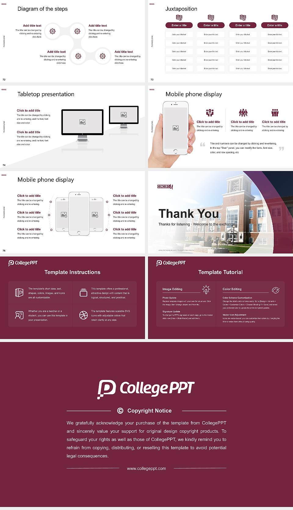 Concord University Competition/Entrepreneurship Contest PPT Template16:9 ratio PPT effect preview image9