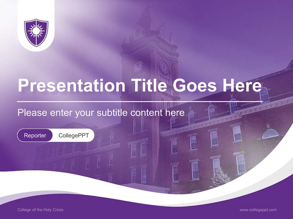 College of the Holy Cross Lecture Sharing and Networking Event PPT Template4:3 ratio PPT effect preview image4