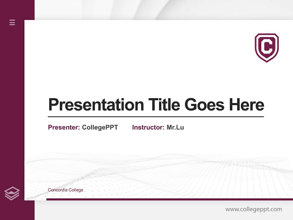 Concordia College Thesis Proposal/Graduation Defense PPT Template4:3 ratio PPT effect preview image5