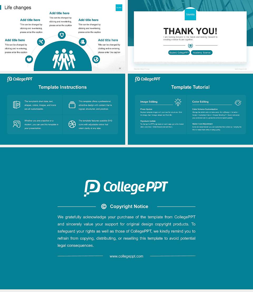 Columbia College Chicago National Scholarship Defense PPT Template16:9 ratio PPT effect preview image4