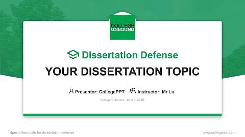 College Unbound Graduation Thesis Defense PPT Template