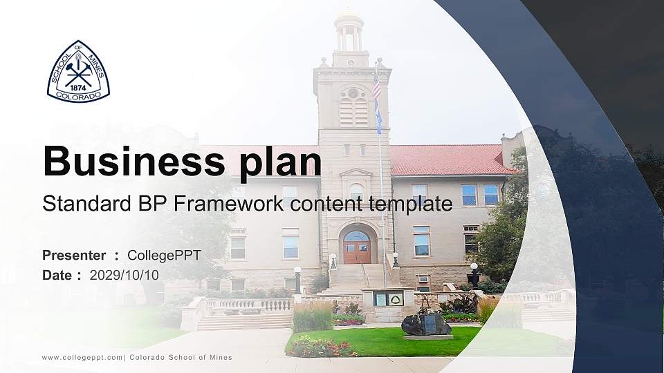 Colorado School of Mines Competition/Entrepreneurship Contest PPT Template16:9 ratio PPT effect preview image