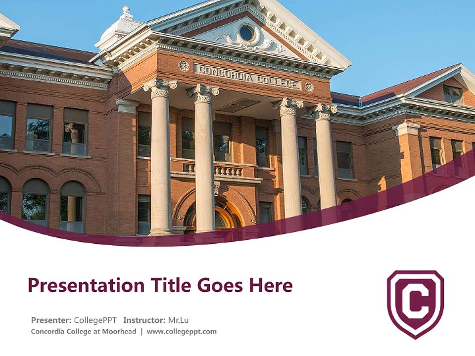 Concordia College at Moorhead Course/Courseware Creation PPT Template4:3 ratio PPT effect preview image5