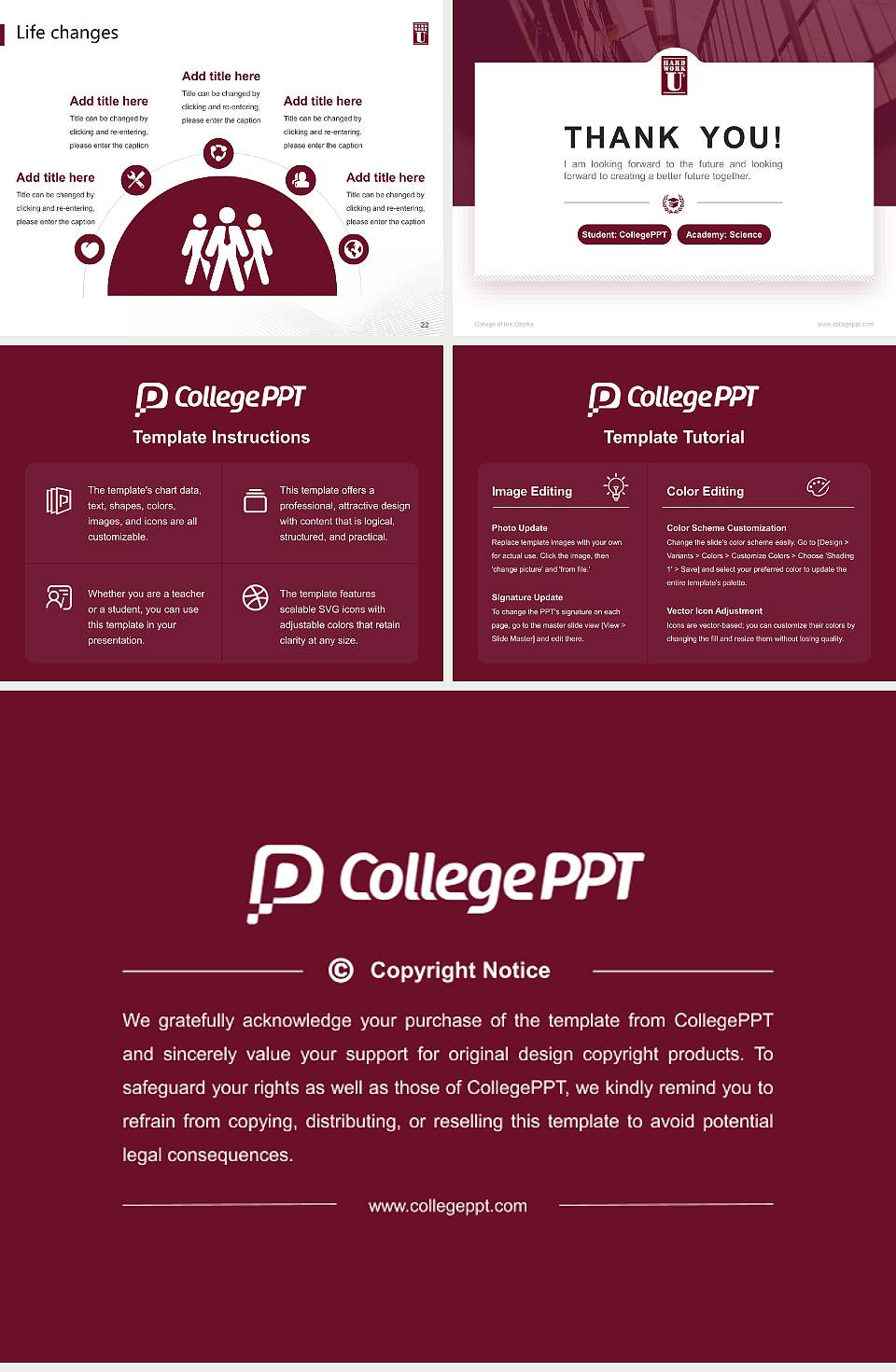 College of the Ozarks National Scholarship Defense PPT Template4:3 ratio PPT effect preview image4