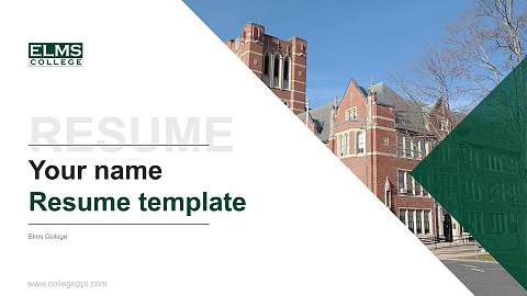 Elms College Resume PPT Template