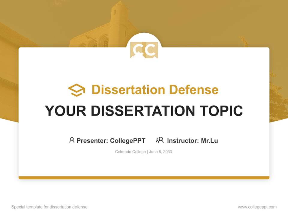 Colorado College Graduation Thesis Defense PPT Template4:3 ratio PPT effect preview image7