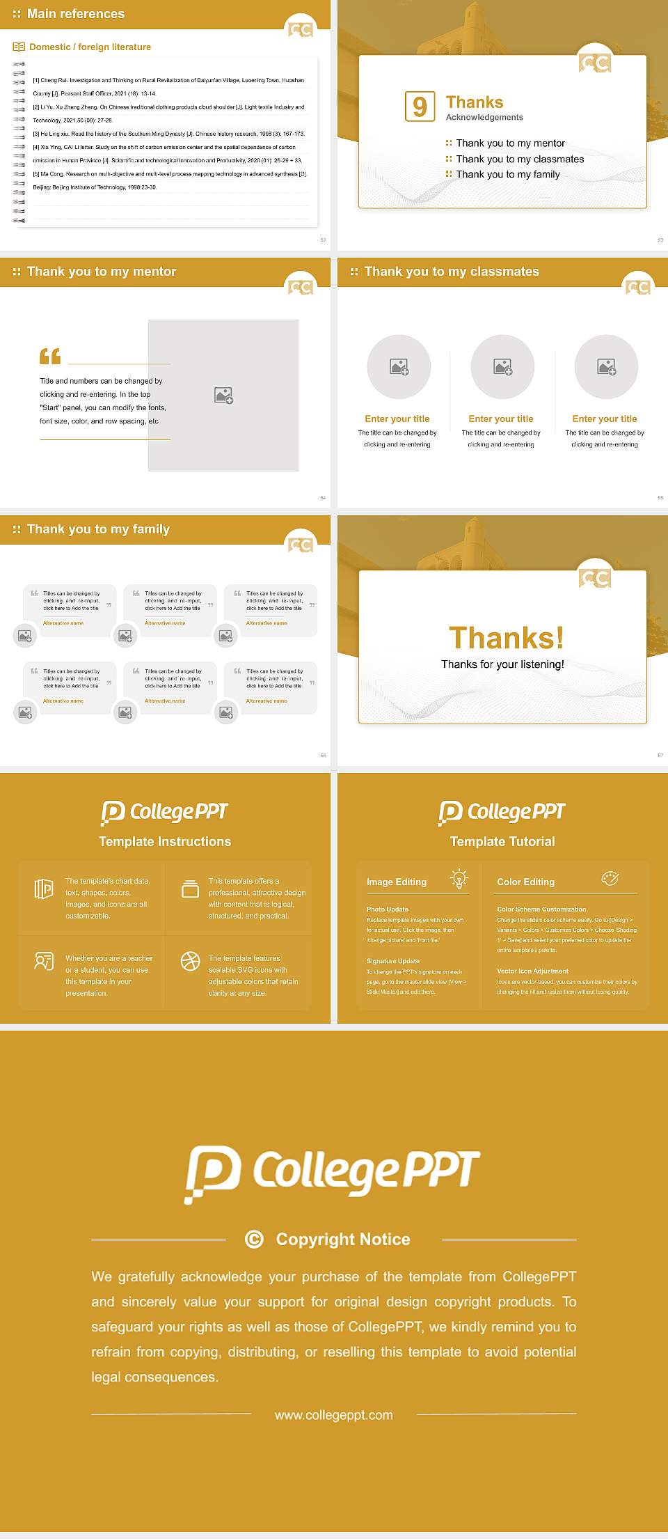 Colorado College Graduation Thesis Defense PPT Template4:3 ratio PPT effect preview image7