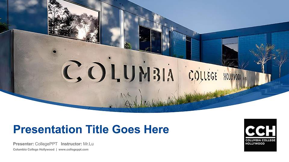 Columbia College Hollywood Course/Courseware Creation PPT Template16:9 ratio PPT effect preview image