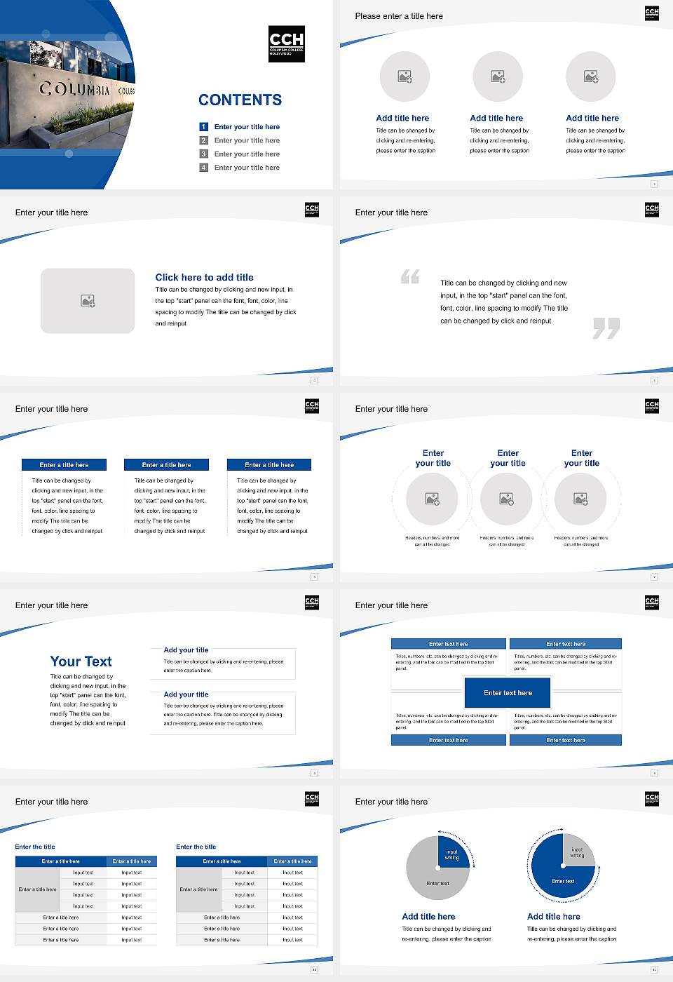 Columbia College Hollywood Course/Courseware Creation PPT Template16:9 ratio PPT effect preview image2