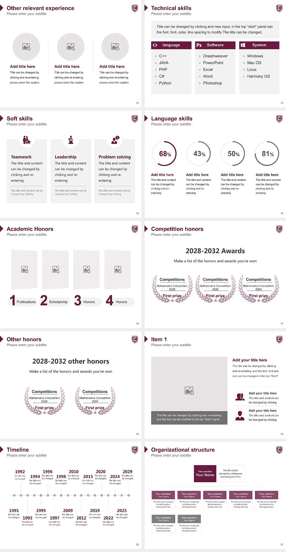 Concordia College at Moorhead Resume PPT Template4:3 ratio PPT effect preview image3