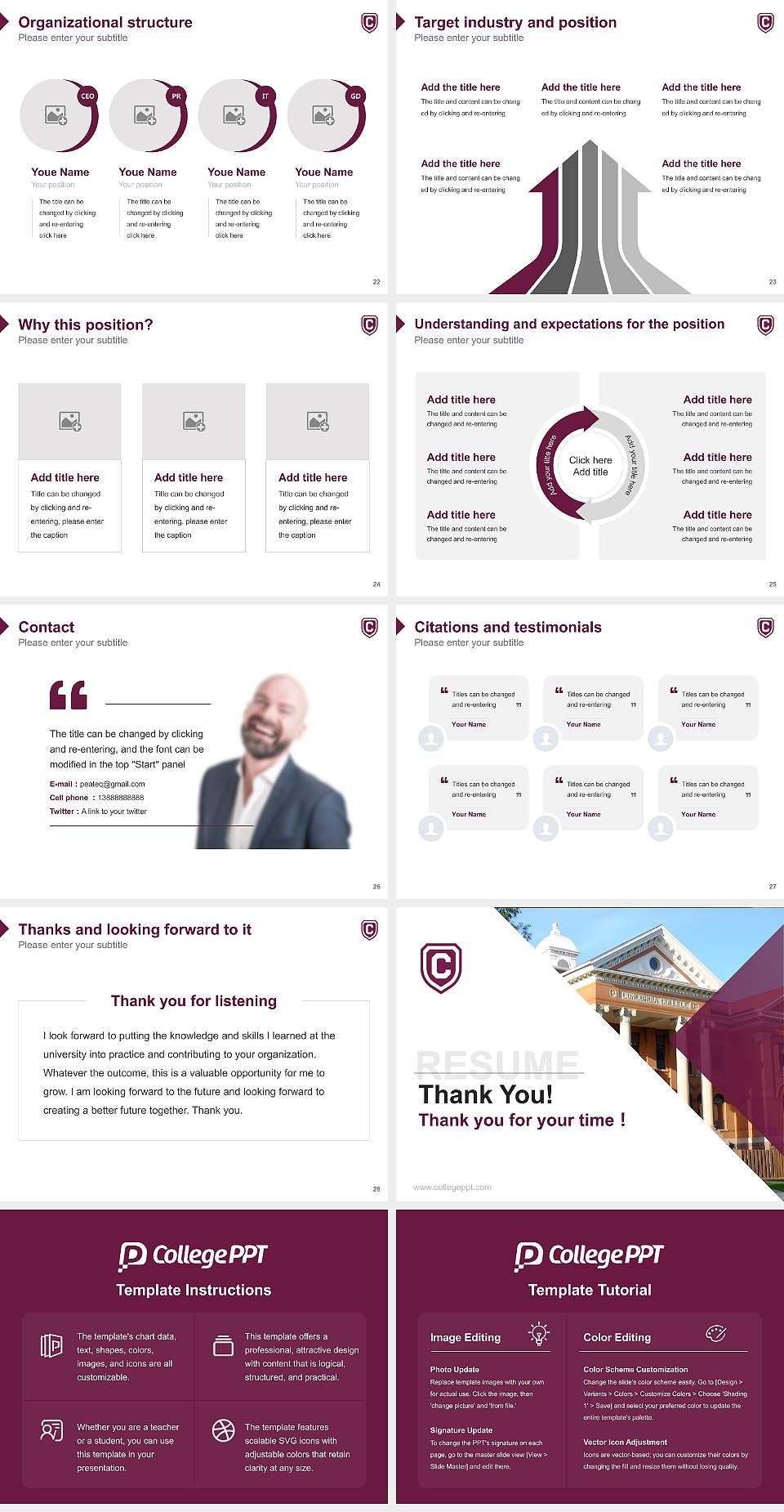Concordia College Resume PPT Template4:3 ratio PPT effect preview image4