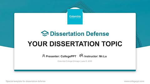 Columbia College Chicago Graduation Thesis Defense PPT Template