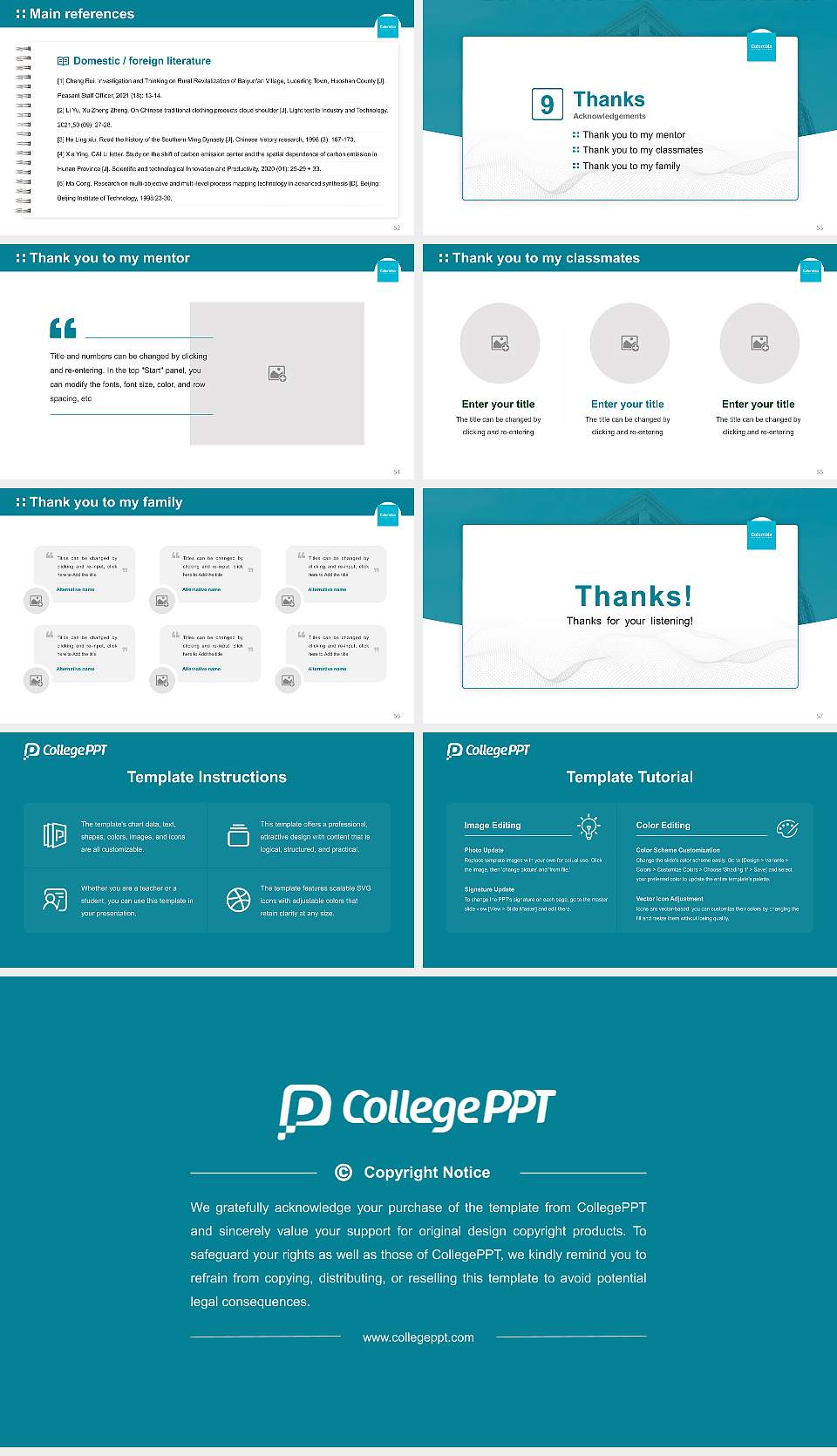 Columbia College Chicago Graduation Thesis Defense PPT Template16:9 ratio PPT effect preview image7