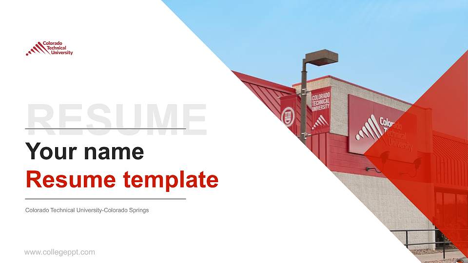 Colorado Technical University-Colorado Springs Resume PPT Template16:9 ratio PPT effect preview image