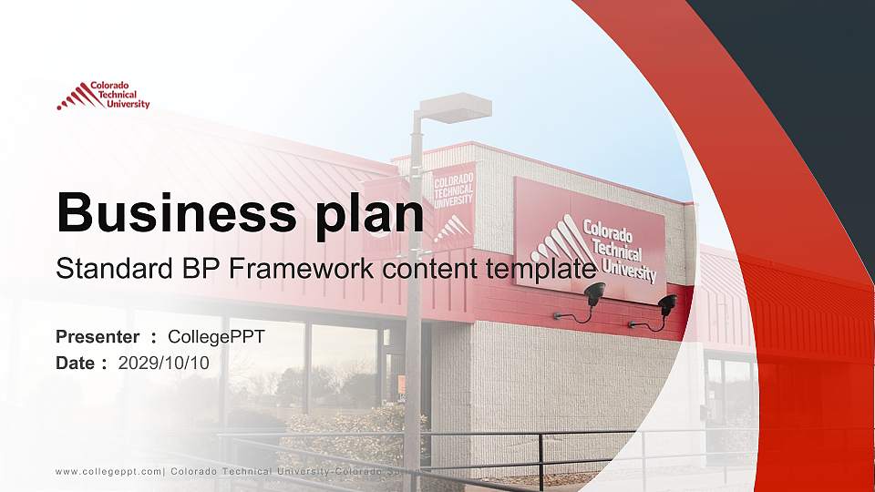 Colorado Technical University-Colorado Springs Competition/Entrepreneurship Contest PPT Template16:9 ratio PPT effect preview image