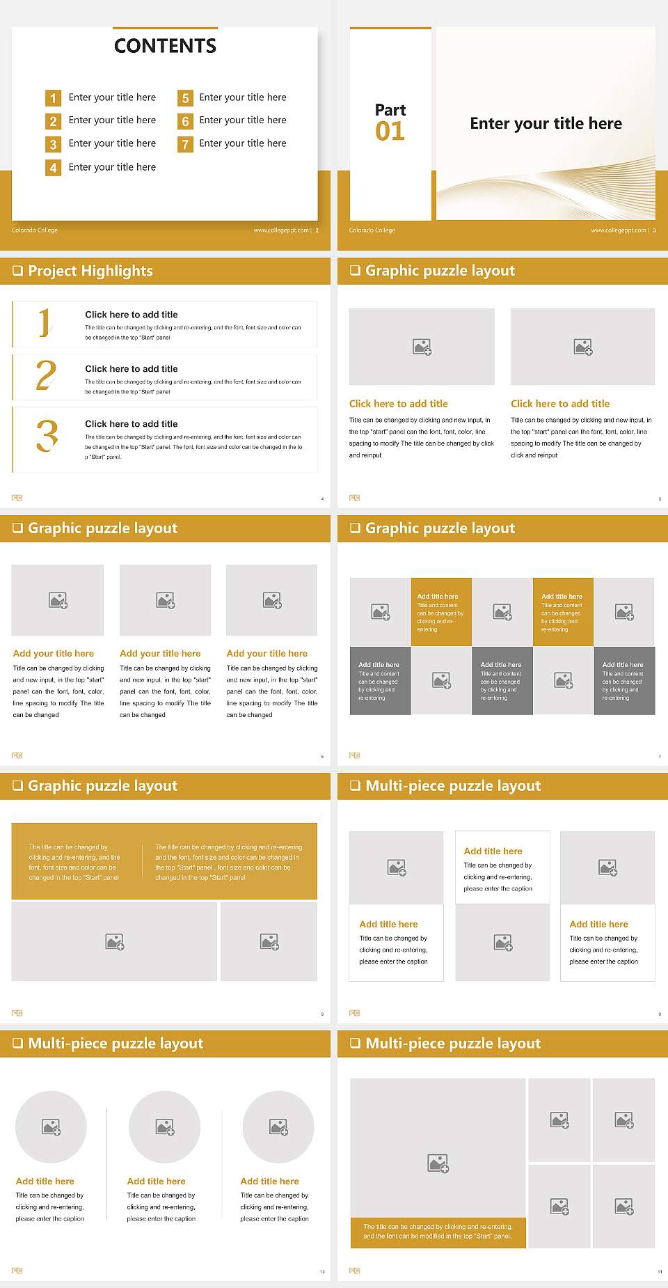 Colorado College General Purpose PPT Template4:3 ratio PPT effect preview image2