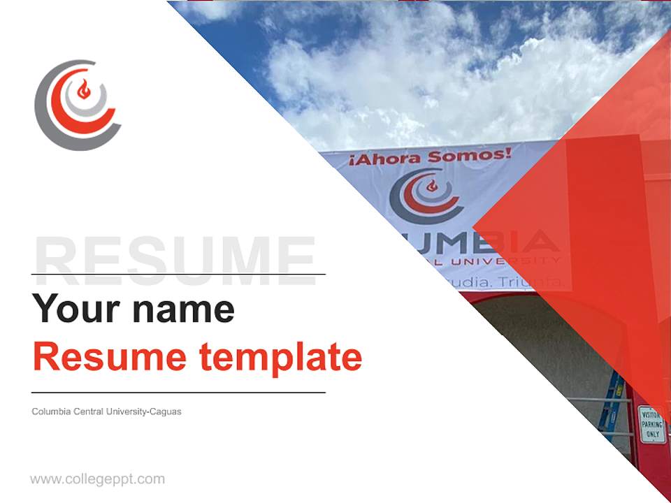 Columbia Central University-Caguas Resume PPT Template4:3 ratio PPT effect preview image5