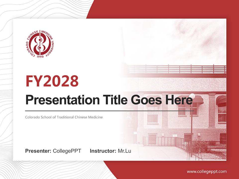 Colorado School of Traditional Chinese Medicine Academic Presentation/Research Findings Report PPT Template4:3 ratio PPT effect preview image5