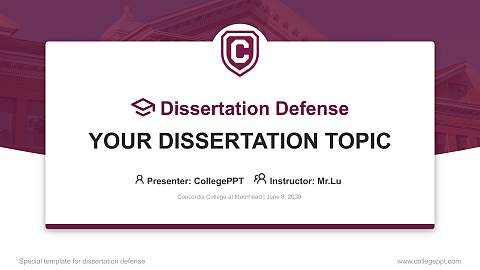 Concordia College at Moorhead Graduation Thesis Defense PPT Template