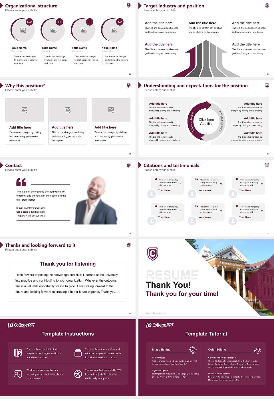 Concordia College Resume PPT Template16:9 ratio PPT effect preview image4