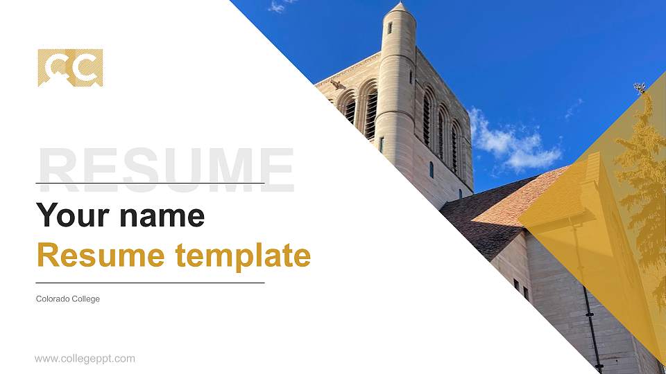 Colorado College Resume PPT Template16:9 ratio PPT effect preview image