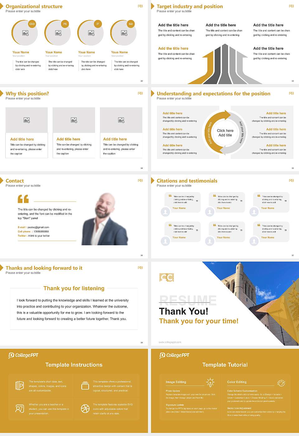 Colorado College Resume PPT Template16:9 ratio PPT effect preview image4