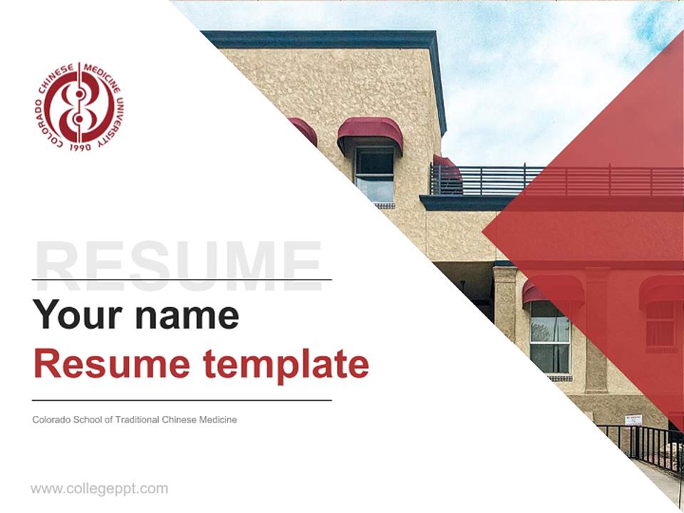 Colorado School of Traditional Chinese Medicine Resume PPT Template4:3 ratio PPT effect preview image5