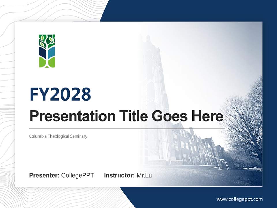 Columbia Theological Seminary Academic Presentation/Research Findings Report PPT Template4:3 ratio PPT effect preview image5