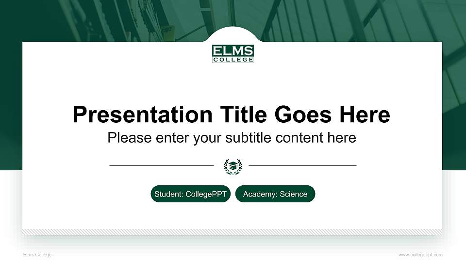 Elms College National Scholarship Defense PPT Template16:9 ratio PPT effect preview image