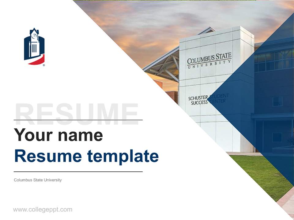 Columbus State University Resume PPT Template4:3 ratio PPT effect preview image5