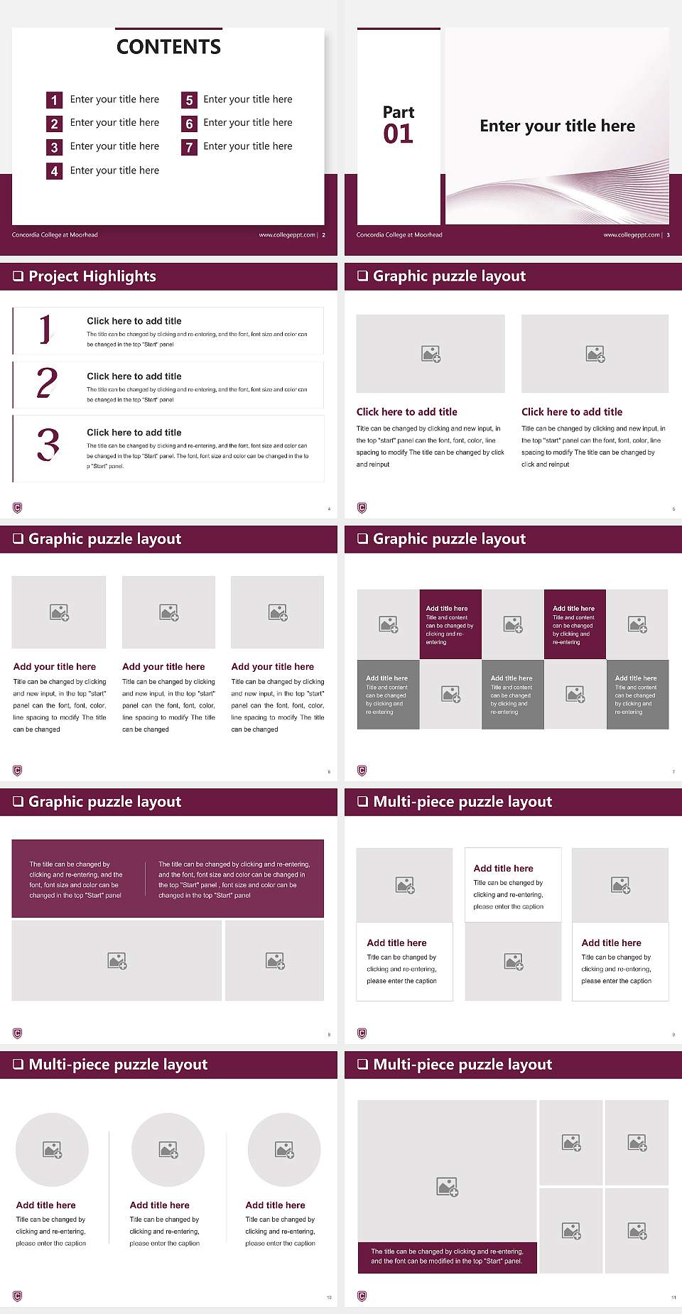 Concordia College at Moorhead General Purpose PPT Template4:3 ratio PPT effect preview image2