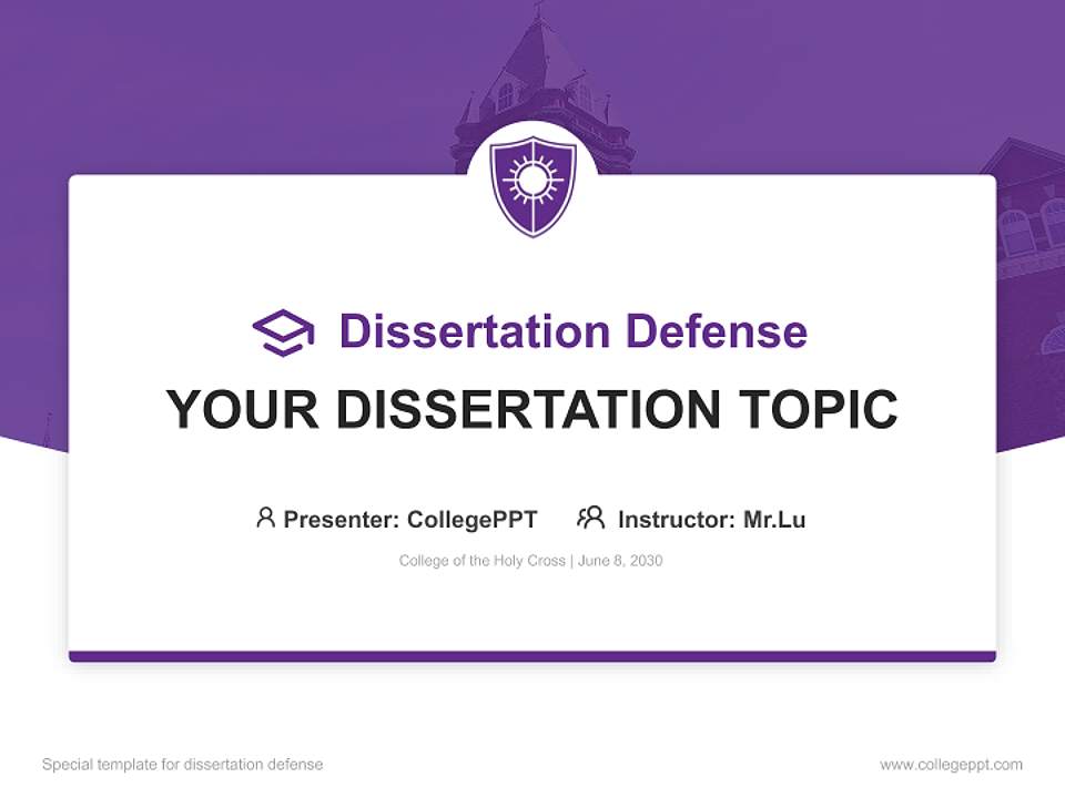 College of the Holy Cross Graduation Thesis Defense PPT Template4:3 ratio PPT effect preview image7