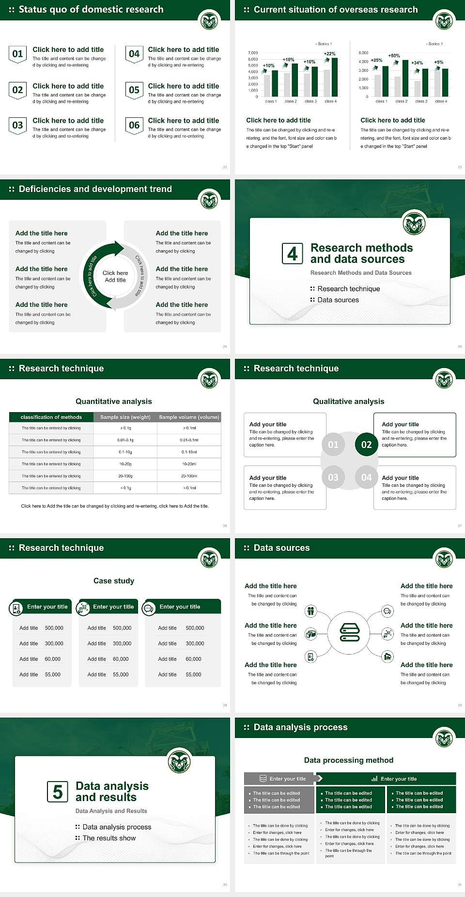 Colorado State University-Fort Collins Graduation Thesis Defense PPT Template4:3 ratio PPT effect preview image4