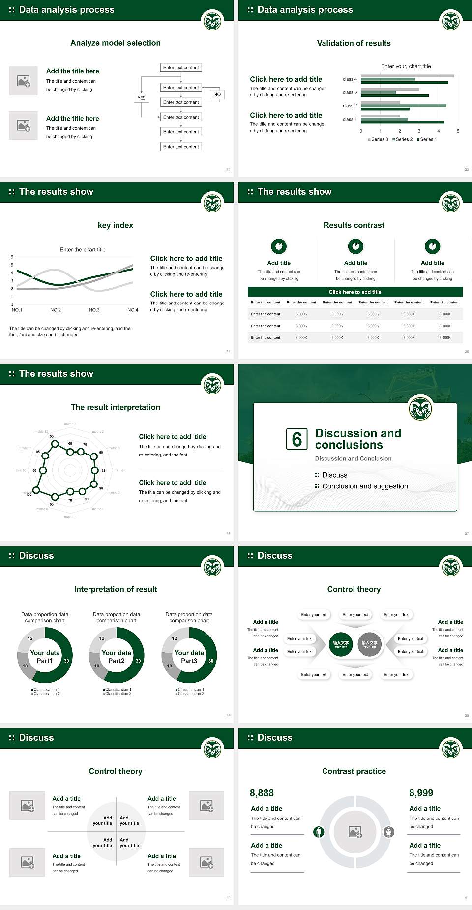 Colorado State University-Fort Collins Graduation Thesis Defense PPT Template4:3 ratio PPT effect preview image5