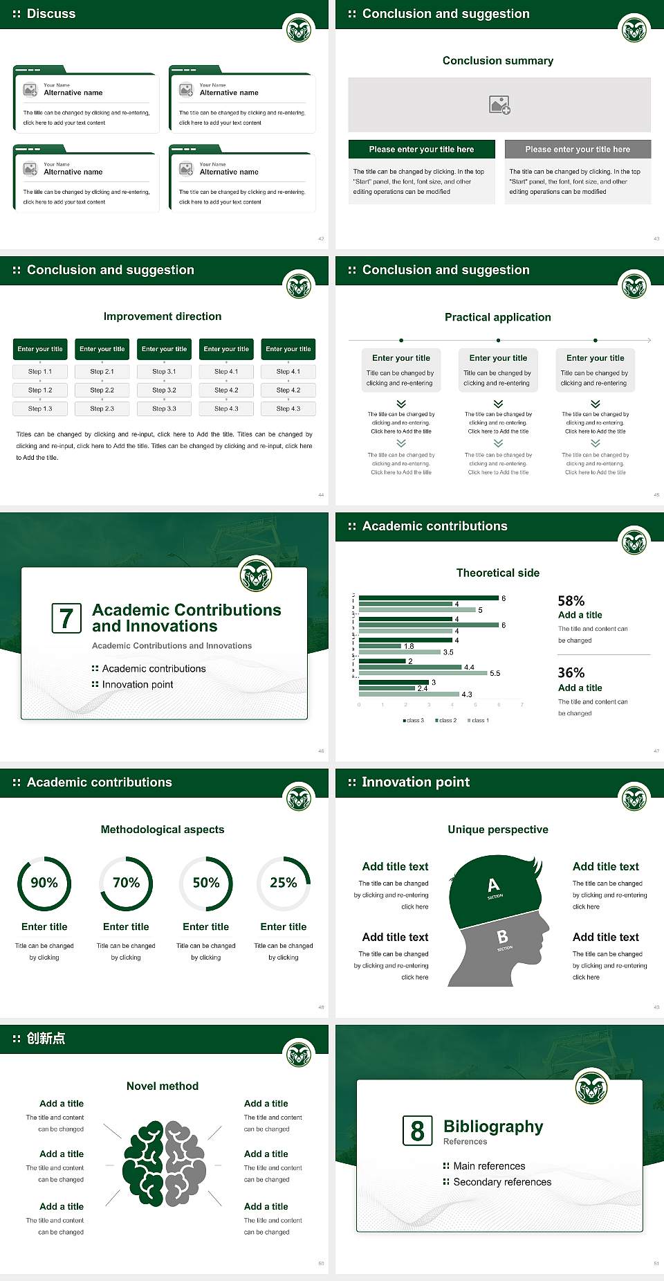Colorado State University-Fort Collins Graduation Thesis Defense PPT Template4:3 ratio PPT effect preview image6