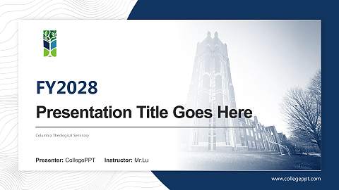Columbia Theological Seminary Academic Presentation/Research Findings Report PPT Template
