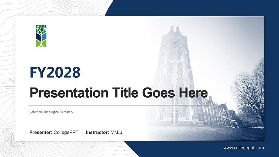 Columbia Theological Seminary Academic Presentation/Research Findings Report PPT Template16:9 ratio PPT effect preview image